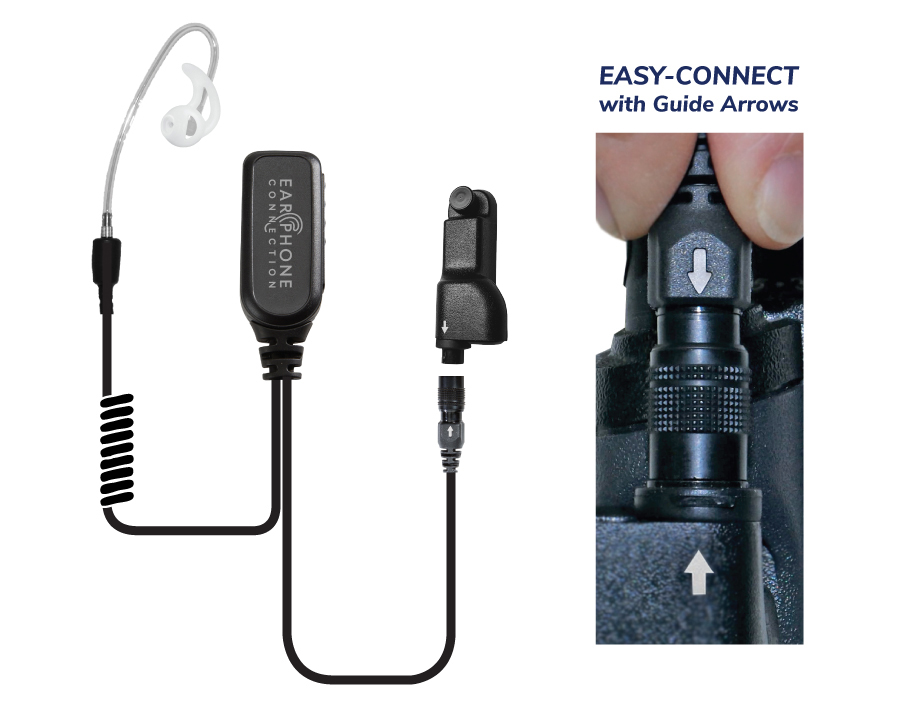 Coyote EC Short Tube Lapel Microphone-EP1234EC-Ear Phone Connection
