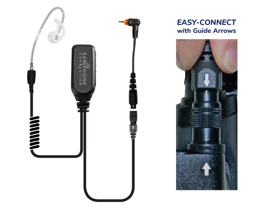 Coyote EC Short Tube Lapel Microphone-EP1250EC-Ear Phone Connection