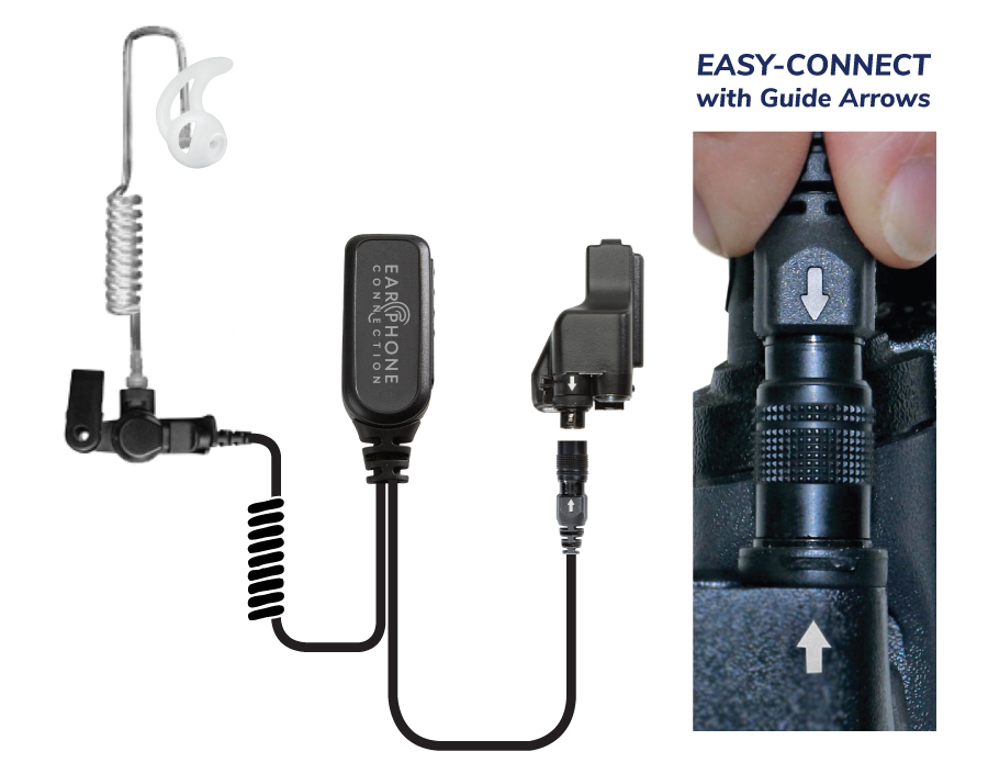 Hawk EC &#34;Easy-Connect&#34; Lapel Microphone-EP1323EC-Ear Phone Connection