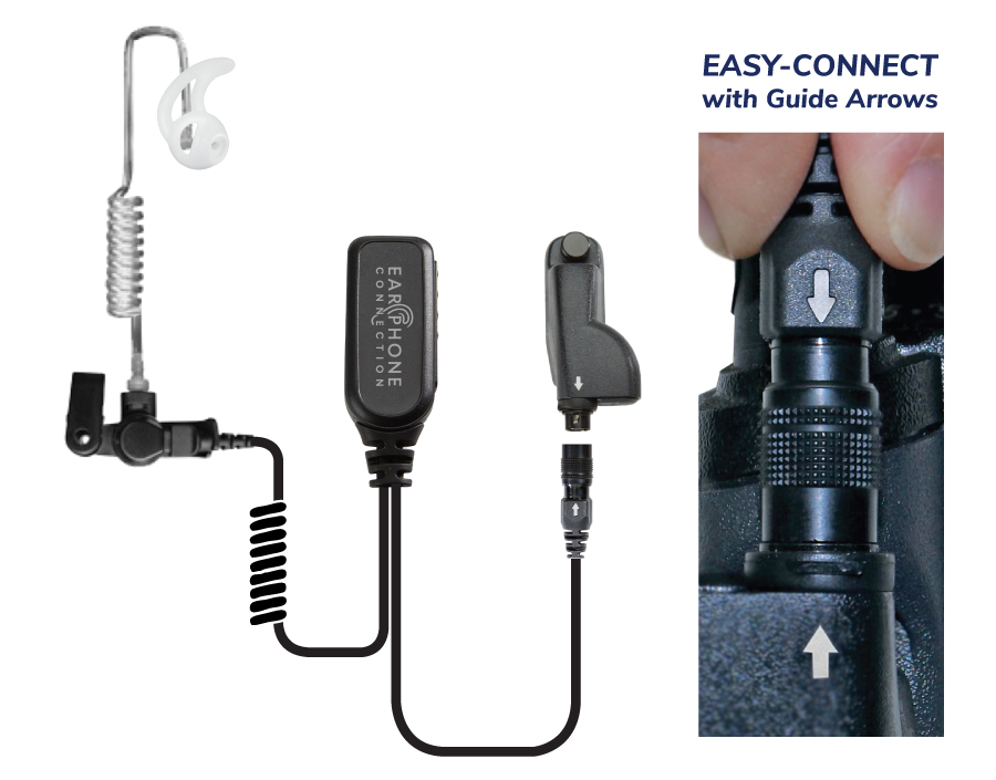 Hawk EC &#34;Easy-Connect&#34; Lapel Microphone-EP1334EC-Ear Phone Connection