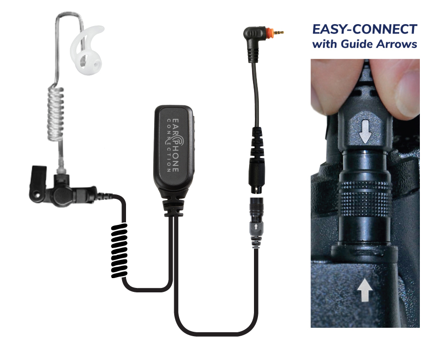 Hawk EC &#34;Easy-Connect&#34; Lapel Microphone-EP1350EC-Ear Phone Connection