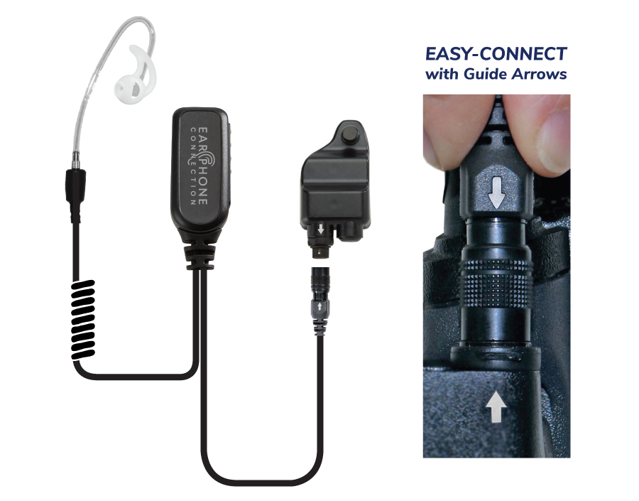 Coyote EC Short Tube Lapel Microphone-EP1228EC-Ear Phone Connection