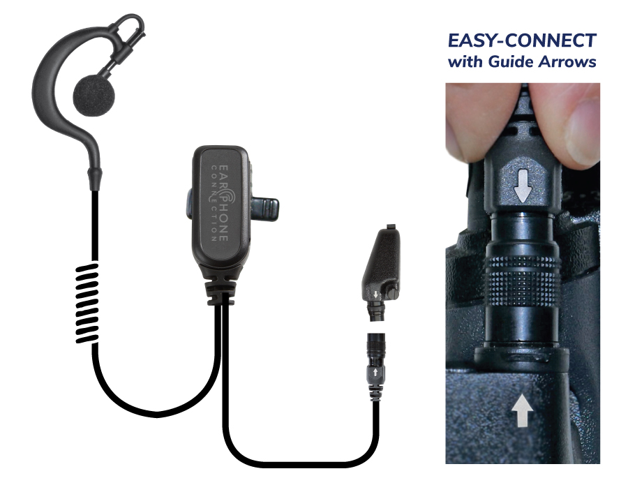 Falcon EC Earhook Lapel Microphone-EP311EC-Ear Phone Connection