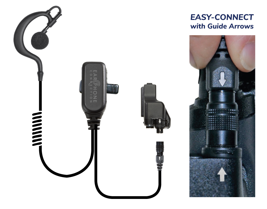 Falcon EC Earhook Lapel Microphone-EP323EC-Ear Phone Connection
