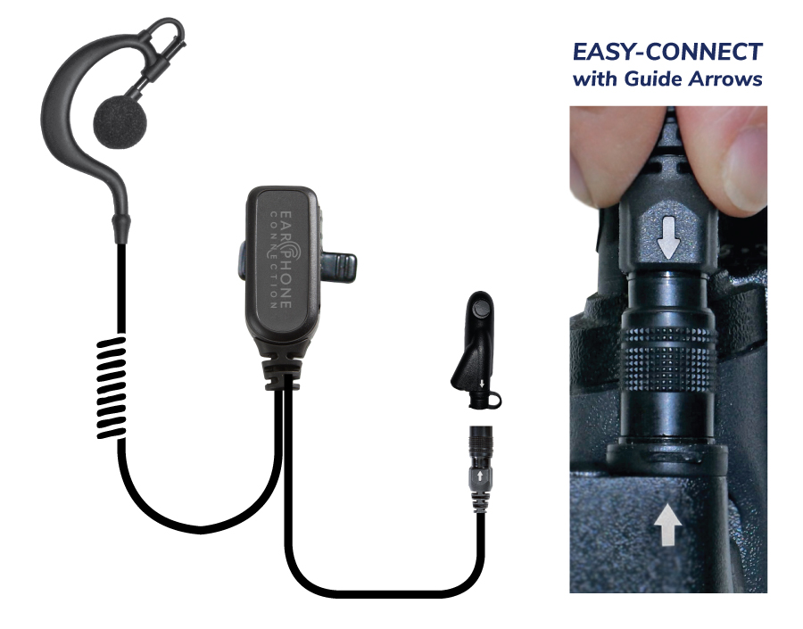 Falcon EC Earhook Lapel Microphone-EP333EC-Ear Phone Connection