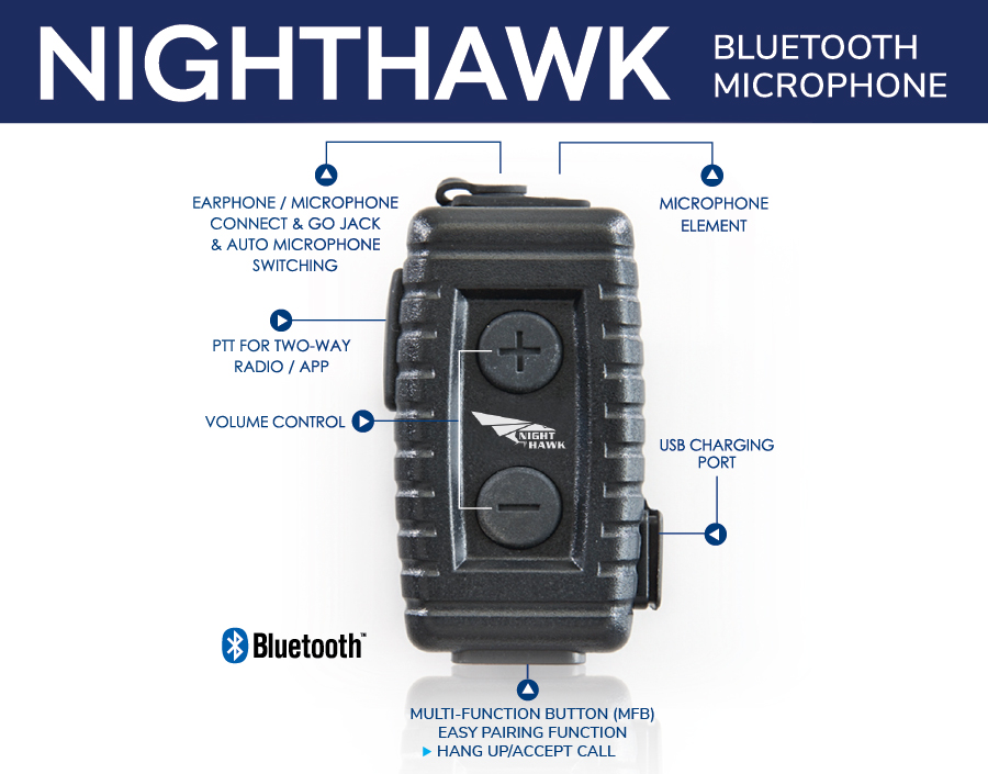 Blue-Wi BW-NT5034 NightHawk Bluetooth Lapel Microphone