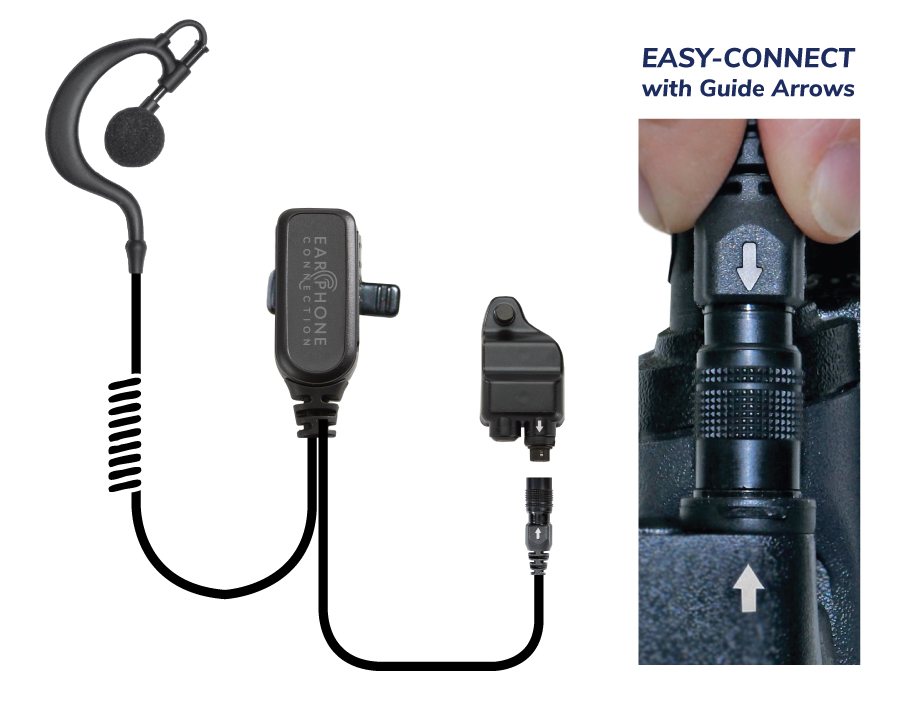 Falcon EC Earhook Lapel Microphone-EP328EC-Ear Phone Connection