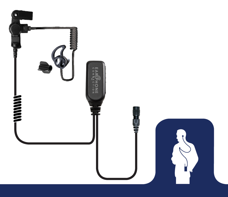 Hawk EC M1 Tubeless Lapel Microphone Replacement-EP1305EC M1-Ear Phone Connection
