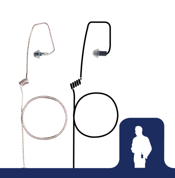 Whisper Covert Listen Only Earpiece Primary Image in Black and Clear