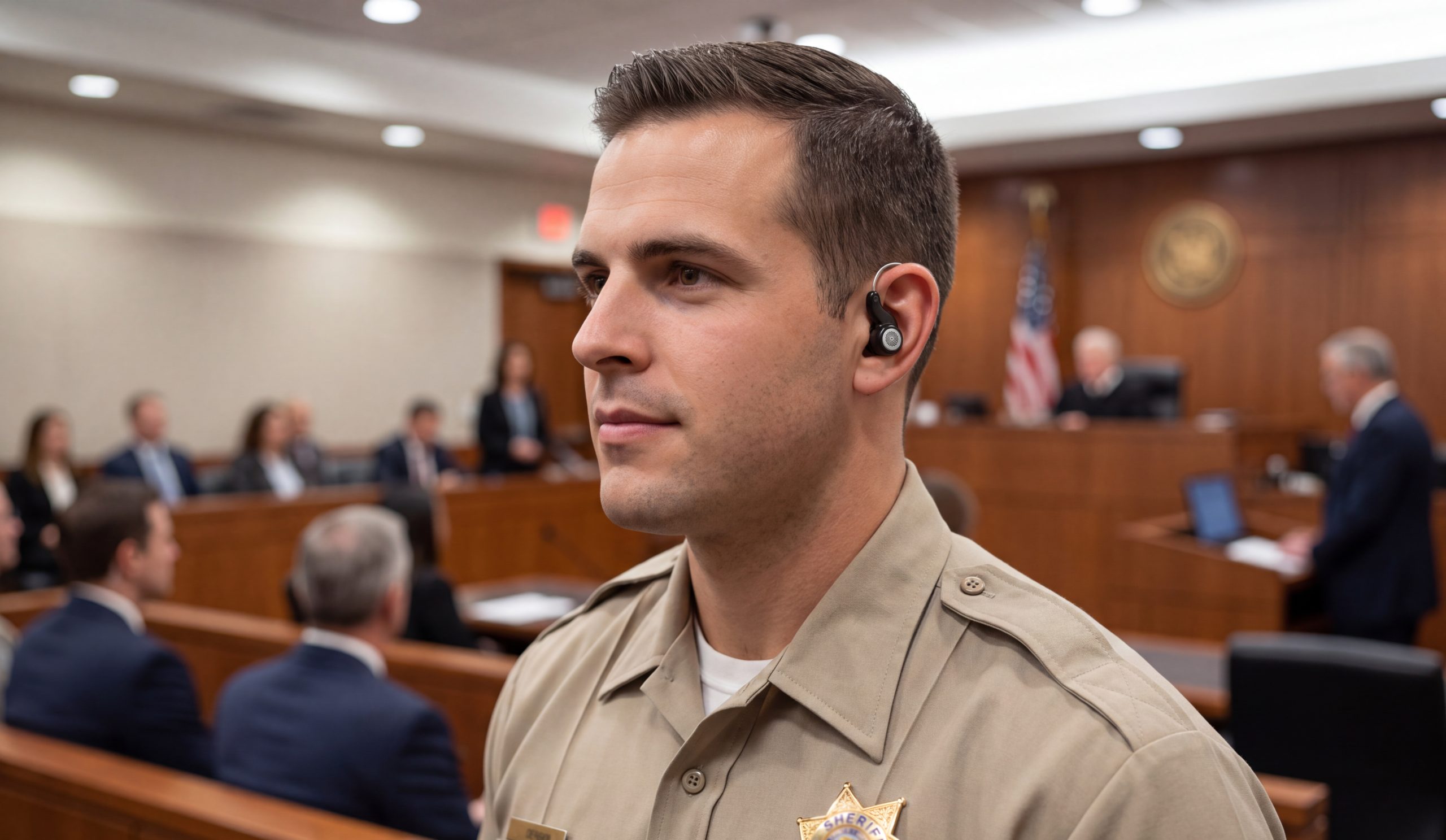 Deputy Wearing Cricket Secure fit Wireless Earbuds